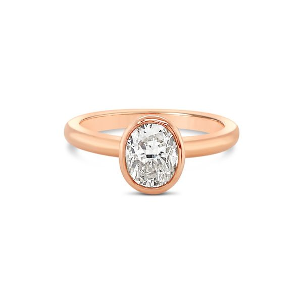 Rose Gold Oval Bezel Engagement Ring Baxter's Fine Jewelry Warwick, RI