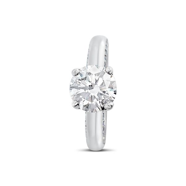 Platinum Solitaire Engagement Ring Image 3 Baxter's Fine Jewelry Warwick, RI