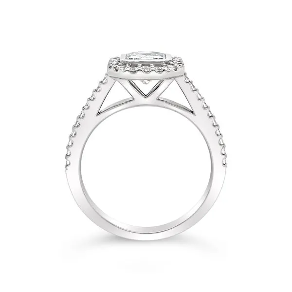 Platinum Bezel Halo Engagement Ring