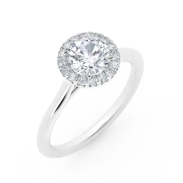 Foreverrmark Platinum Halo Engagement Ring thumb image 1