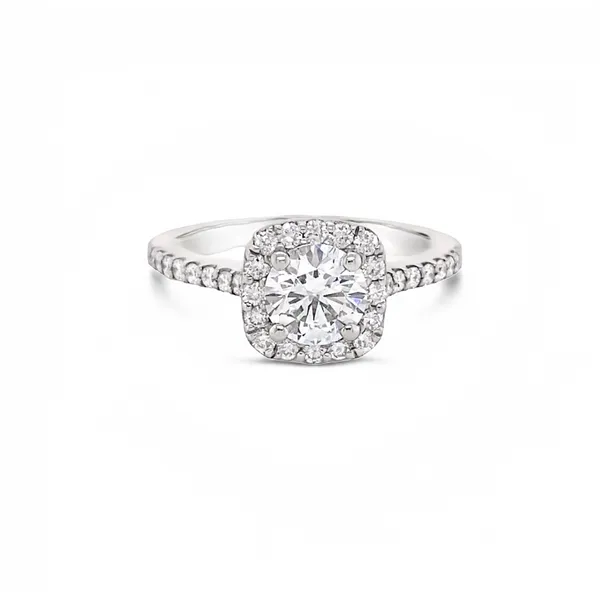 Diamond Square Halo Engagement Ring