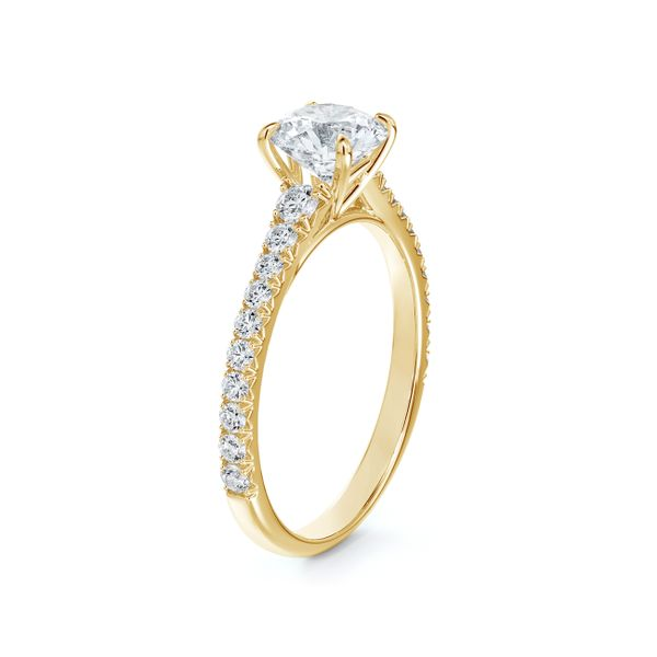 Forevermark Icon™ Setting Round Engagement Ring with Diamond Band Image 2 Baxter's Fine Jewelry Warwick, RI