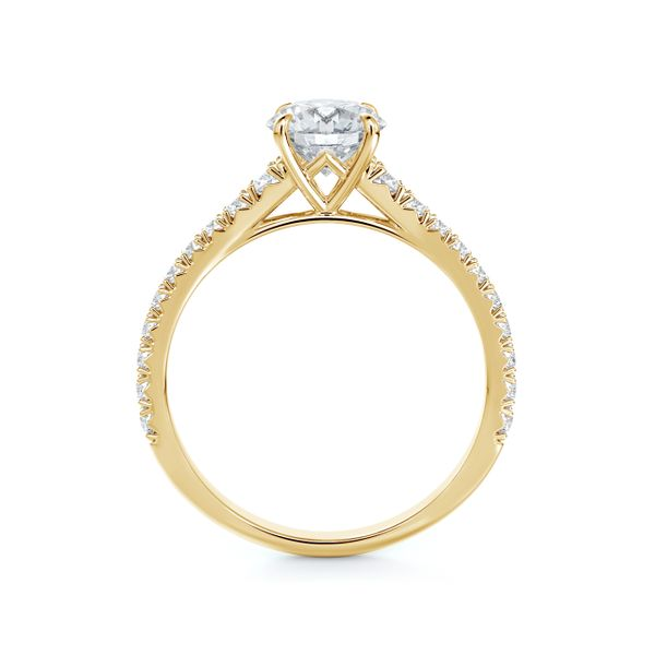 Forevermark Icon™ Setting Round Engagement Ring with Diamond Band Image 3 Baxter's Fine Jewelry Warwick, RI