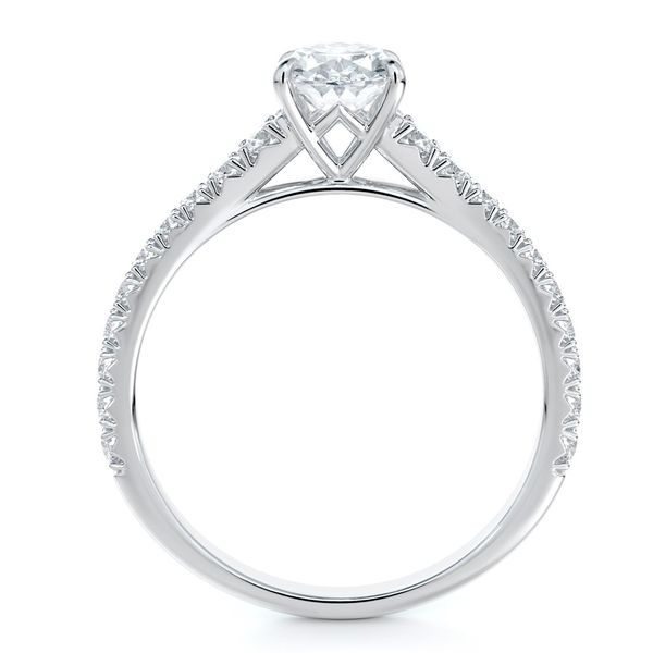 Forevermark Icon™ Setting Oval Engagement Ring with Diamond Band Image 3 Baxter's Fine Jewelry Warwick, RI