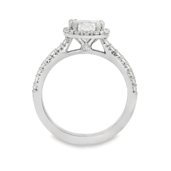 Platinum Cushion Halo Engagement Ring