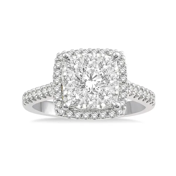 Square Cluster Two-Tone Diamond Ring thumb image 2