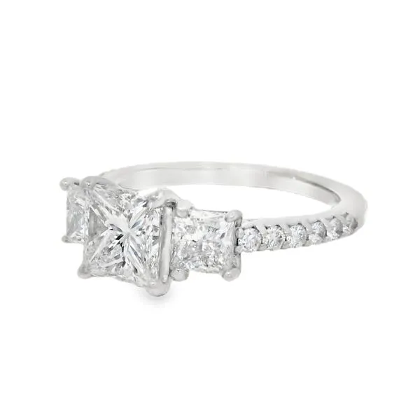 Three Stone Princess Cut Ring Image 2 Baxter's Fine Jewelry Warwick, RI