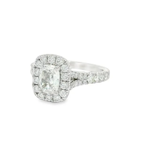 Cushion Halo Engagement Ring Image 2 Baxter's Fine Jewelry Warwick, RI