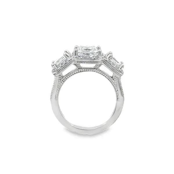 Three Stone Halo Ring