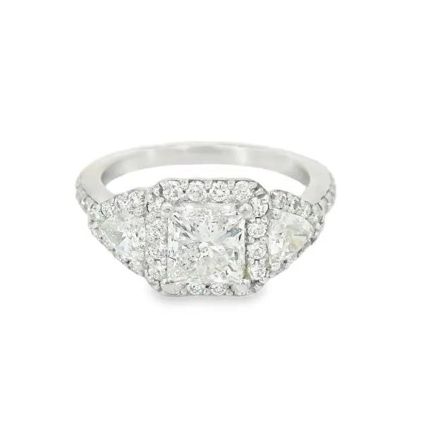 Three Stone Halo Ring Baxter's Fine Jewelry Warwick, RI