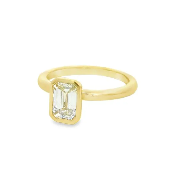 Yellow Gold Solitaire Bezel Set Engagement Ring thumb image 2