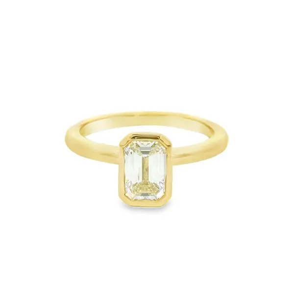 Yellow Gold Solitaire Bezel Set Engagement Ring thumb image 1