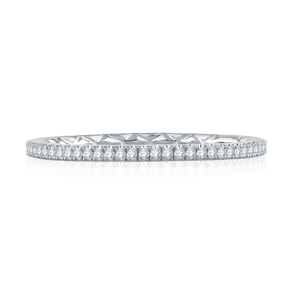 A.Jaffe Quilted Eternity Diamond Wedding Band Image 2 Baxter's Fine Jewelry Warwick, RI