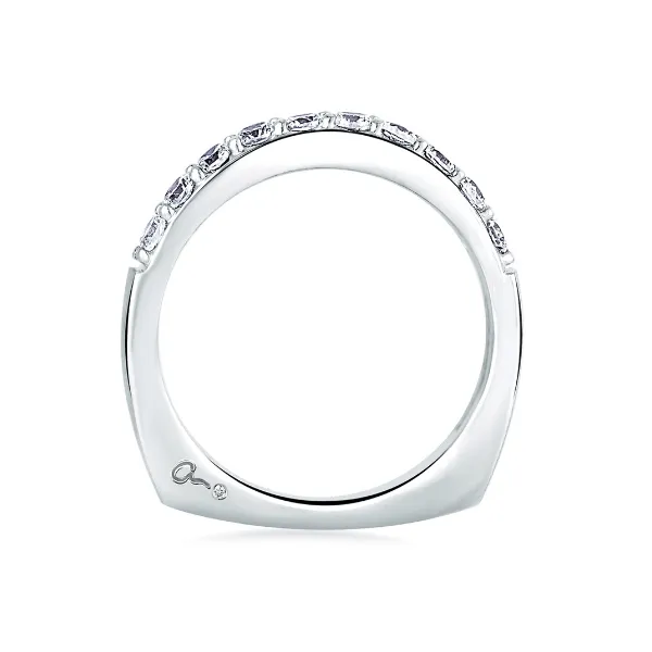 A. Jaffe 18k White Gold Diamond Wedding Band Image 3 Baxter's Fine Jewelry Warwick, RI