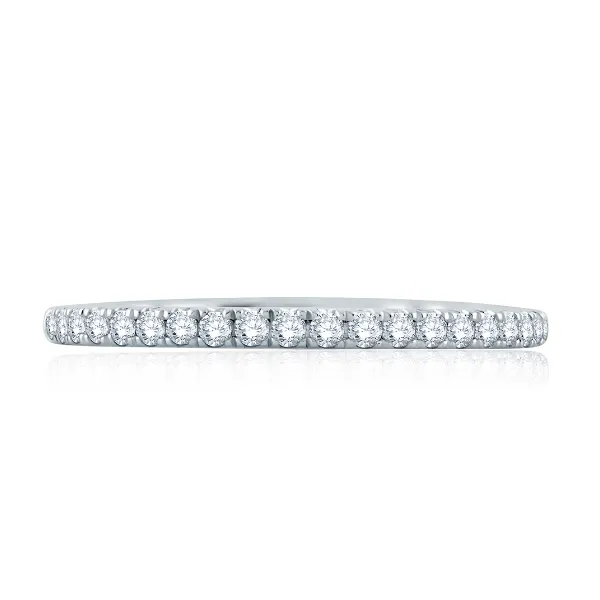 A. Jaffe Quilted French Pave Diamond Wedding Band