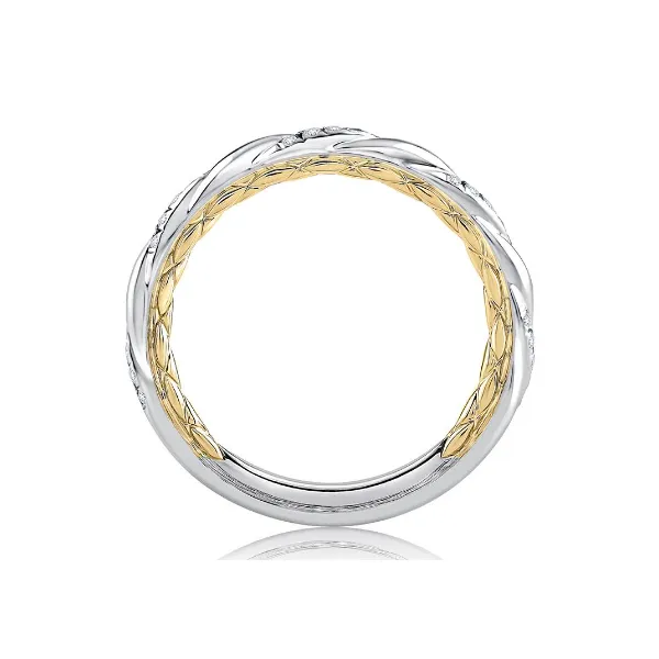 A.Jaffe Twisted and Quilted Diamond Wedding Band Image 2 Baxter's Fine Jewelry Warwick, RI