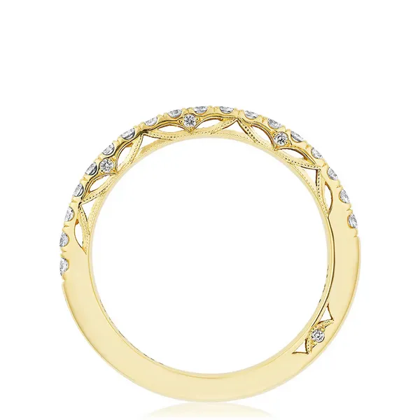18k French Pavé Diamond Wedding Band