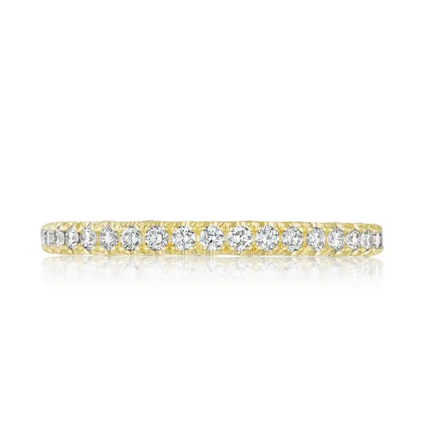 18k French Pavé Diamond Wedding Band - 2mm