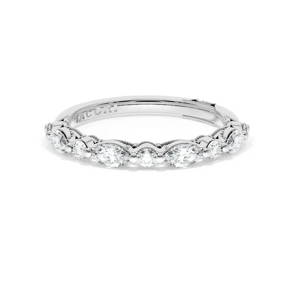 Marquise and Round Diamond Wedding Band, 2.80mm