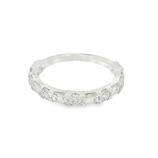 Emerald and Round Diamond Band Image 3 Baxter's Fine Jewelry Warwick, RI