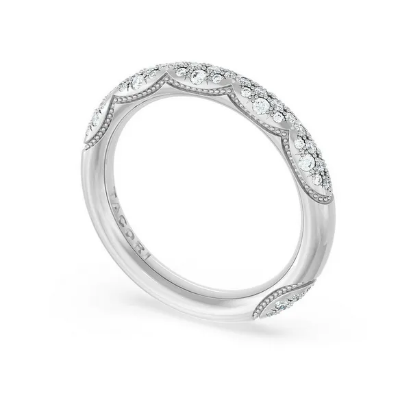French Pavé Diamond Wedding Band, 3mm