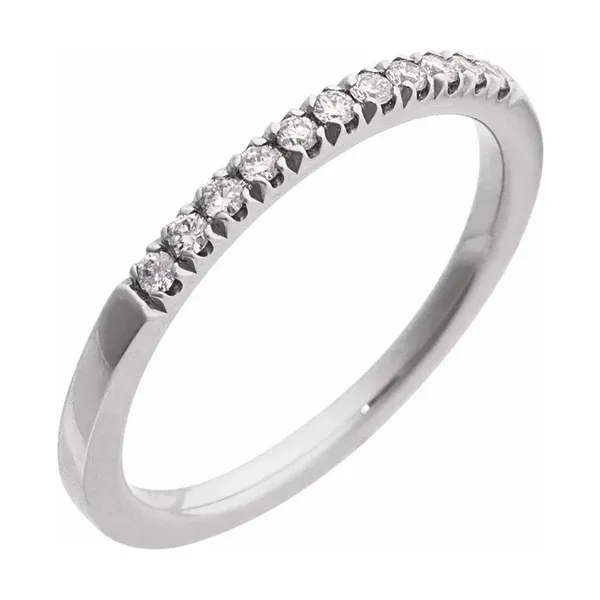 14K White Natural Diamond Stackable Ring
