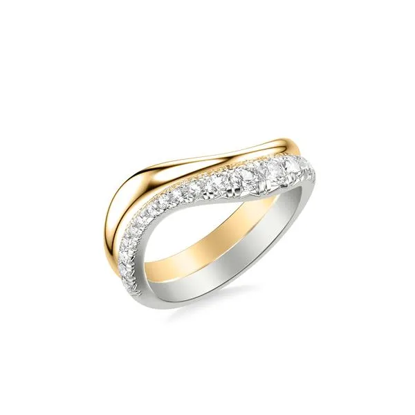 Contemporary Wavy Diamond Band