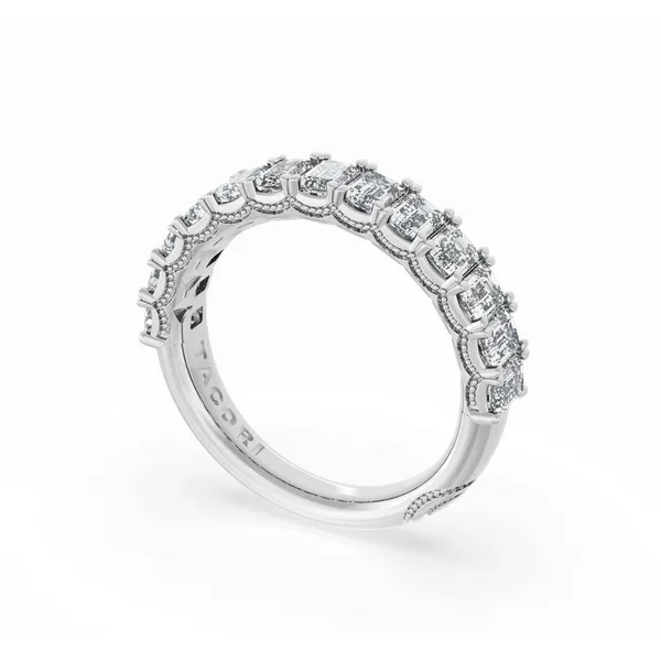 Emerald Cut Diamond Half Way Band in Platinum Baxter's Fine Jewelry Warwick, RI