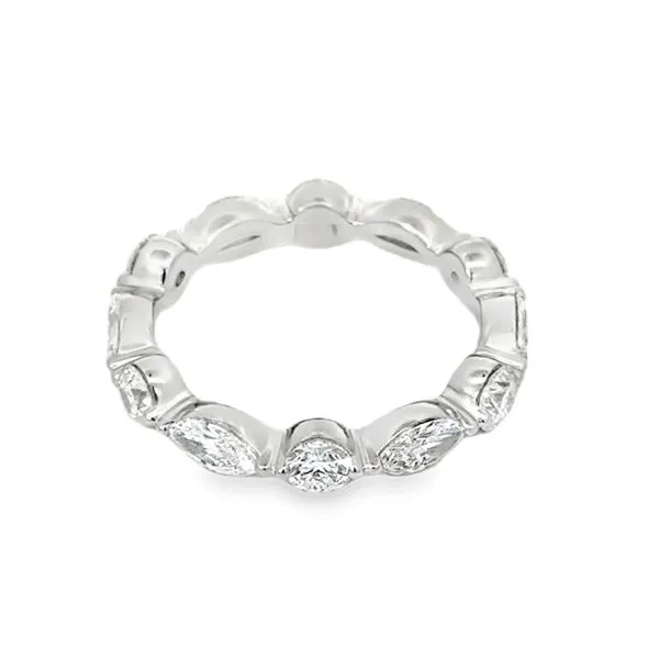Platinum Marquise and Round Eternity Band Image 2 Baxter's Fine Jewelry Warwick, RI