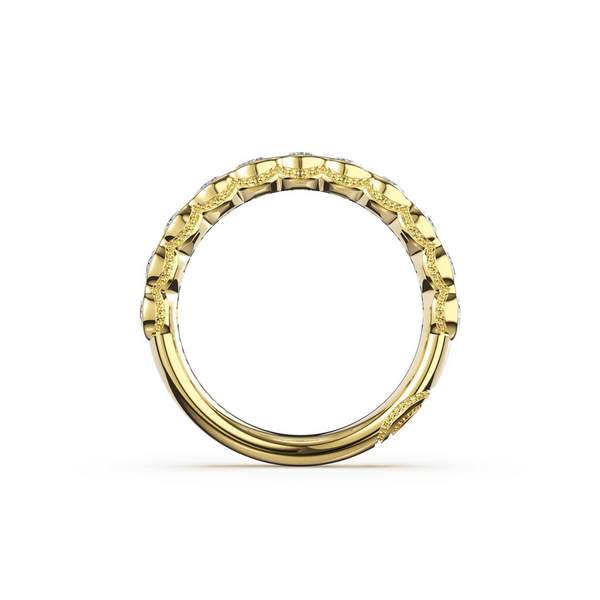 Founder's Collection | Round Semi-Bezel Half Way Band in 14kt Yellow Gold Image 3 Baxter's Fine Jewelry Warwick, RI