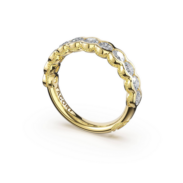 Founder's Collection | Round Semi-Bezel Half Way Band in 14kt Yellow Gold Baxter's Fine Jewelry Warwick, RI