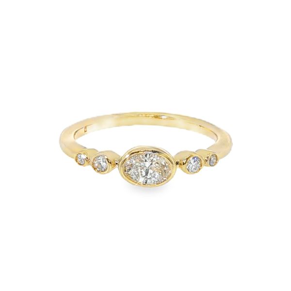 East West Oval Diamond Bezel Band Baxter's Fine Jewelry Warwick, RI