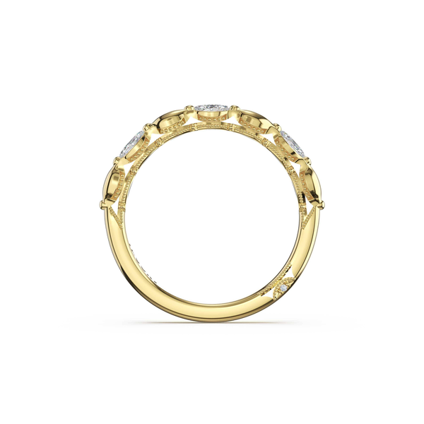 Sculpted Crescent | Marquise Pattern Band in 14kt Yellow Gold Image 3 Baxter's Fine Jewelry Warwick, RI