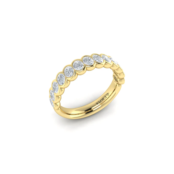Oval Diamond Half Bezel Band Baxter's Fine Jewelry Warwick, RI