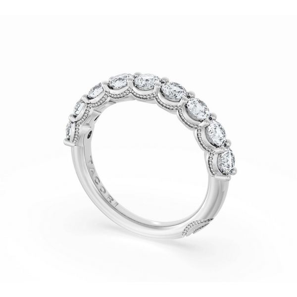 Round Cut Diamond Half Way Band in Platinum Baxter's Fine Jewelry Warwick, RI