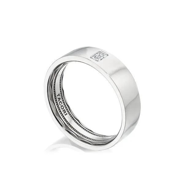 Bezel Set Diamond Wedding Band in High Polish Finish