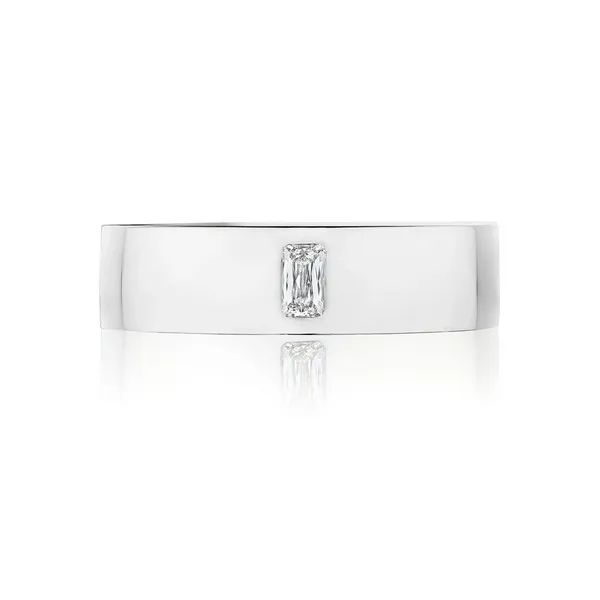 Bezel Set Diamond Wedding Band in High Polish Finish