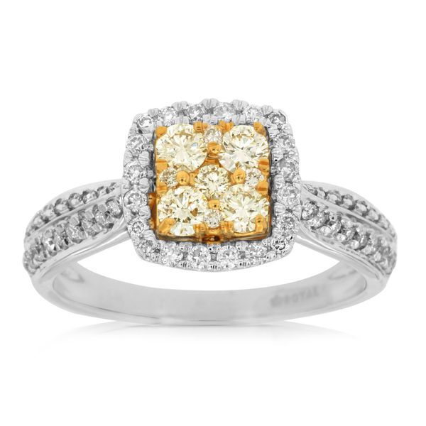 White and Yellow Diamond Cluster Ring Baxter's Fine Jewelry Warwick, RI