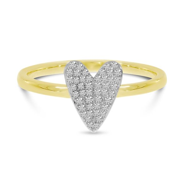 14K Small Two Tone Pave Heart Ring Baxter's Fine Jewelry Warwick, RI