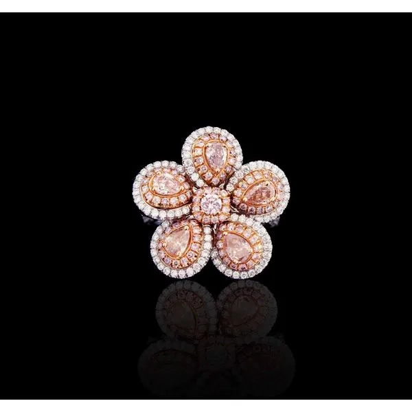 18k Pink Diamond Flower Ring Baxter's Fine Jewelry Warwick, RI