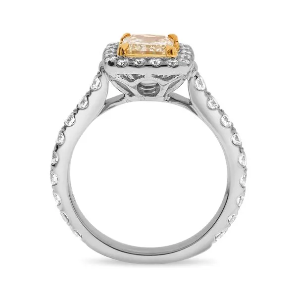Yellow Diamond Halo Ring thumb image 2