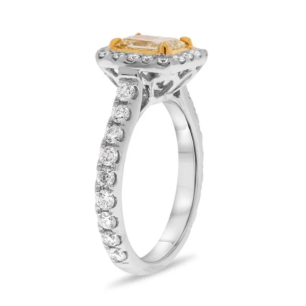 Yellow Diamond Halo Ring thumb image 3