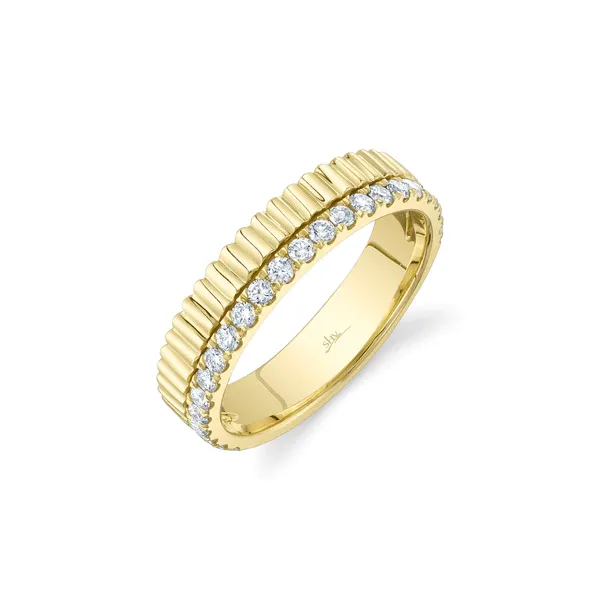 Diamond Offset Grooved Band Baxter's Fine Jewelry Warwick, RI
