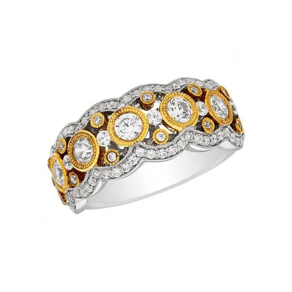 Two Tone Bezel Beaded Band Baxter's Fine Jewelry Warwick, RI