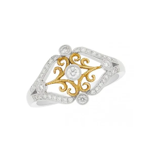 Diamond Two Tone Filigree Ring Baxter's Fine Jewelry Warwick, RI