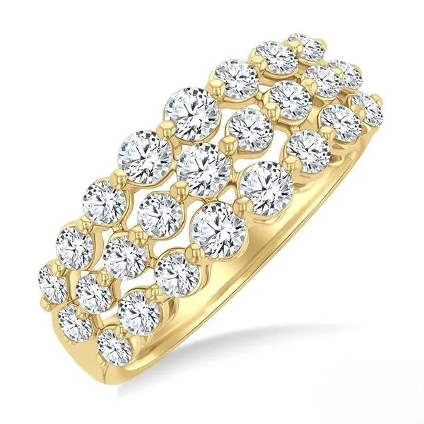Three Row Diamond Fashion Band