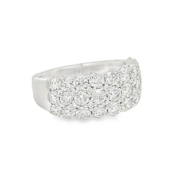 Triple Row Diamond Band Image 2 Baxter's Fine Jewelry Warwick, RI