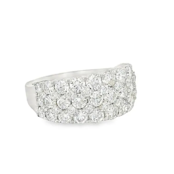 Diamond Triple Row Pave Band Image 2 Baxter's Fine Jewelry Warwick, RI