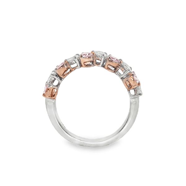 Pink and White Pear Diamond Band Image 2 Baxter's Fine Jewelry Warwick, RI