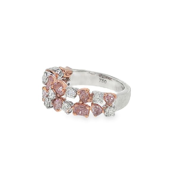 Pink and White Pear Diamond Band Image 2 Baxter's Fine Jewelry Warwick, RI